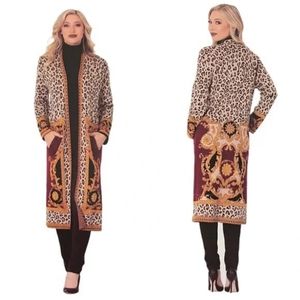 MaxSport Maxi Leopard Print Cardigan Sweater